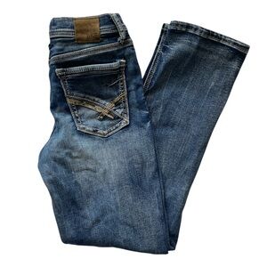 BKE Connor Straight Fit Boys Dark Blue Distressed Denim Jeans